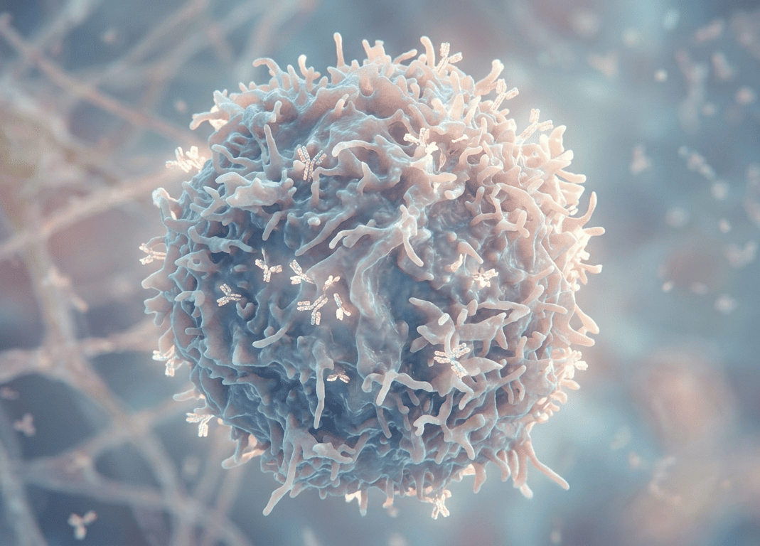 Microscopic image of B cells