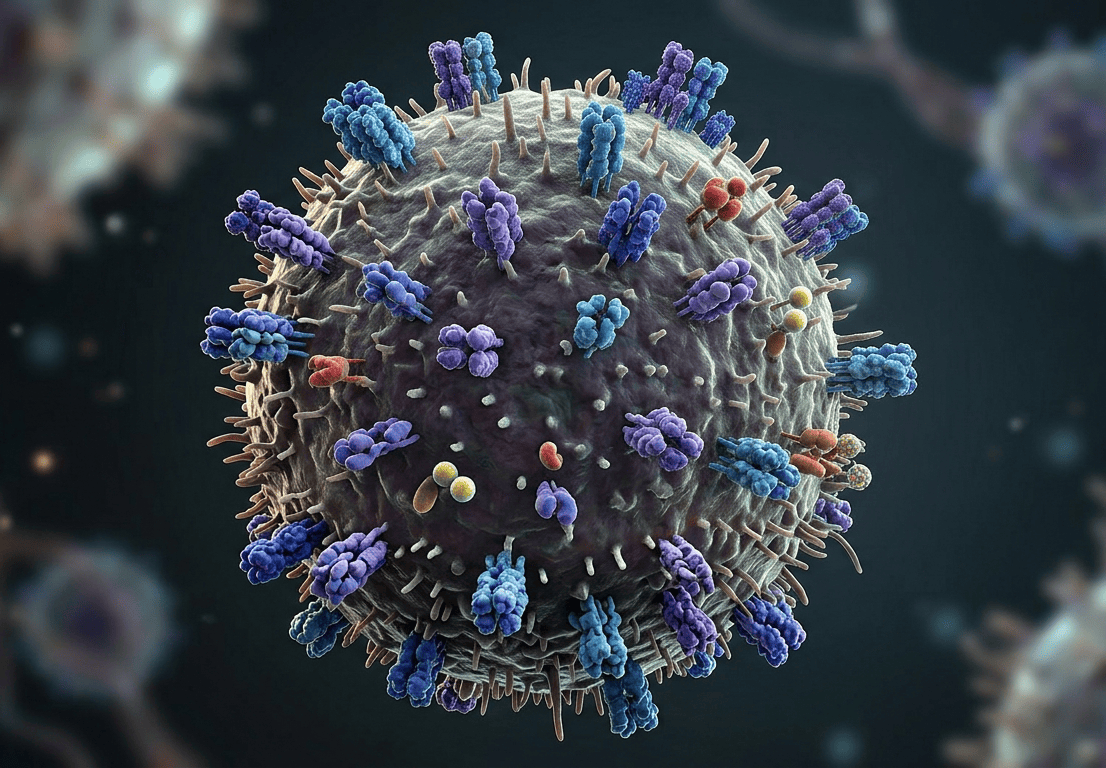 Microscopic image of cytotoxic T cells