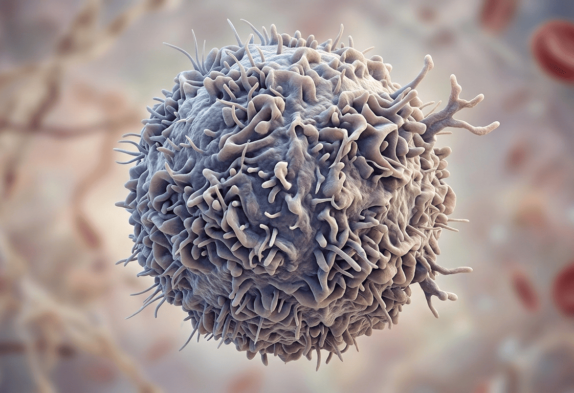 Microscopic image of natural killer cells