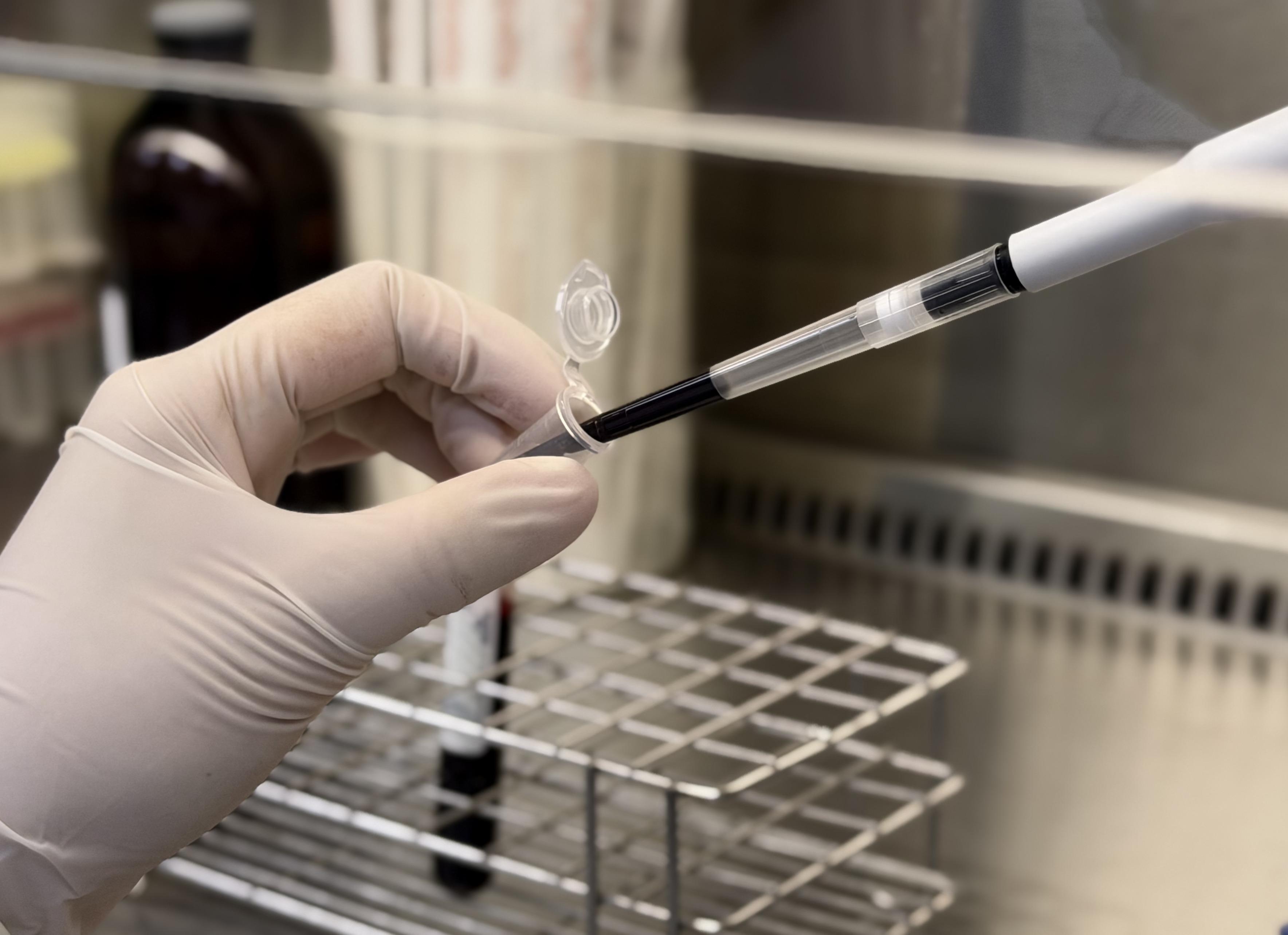 Laboratory staff performing cell testing